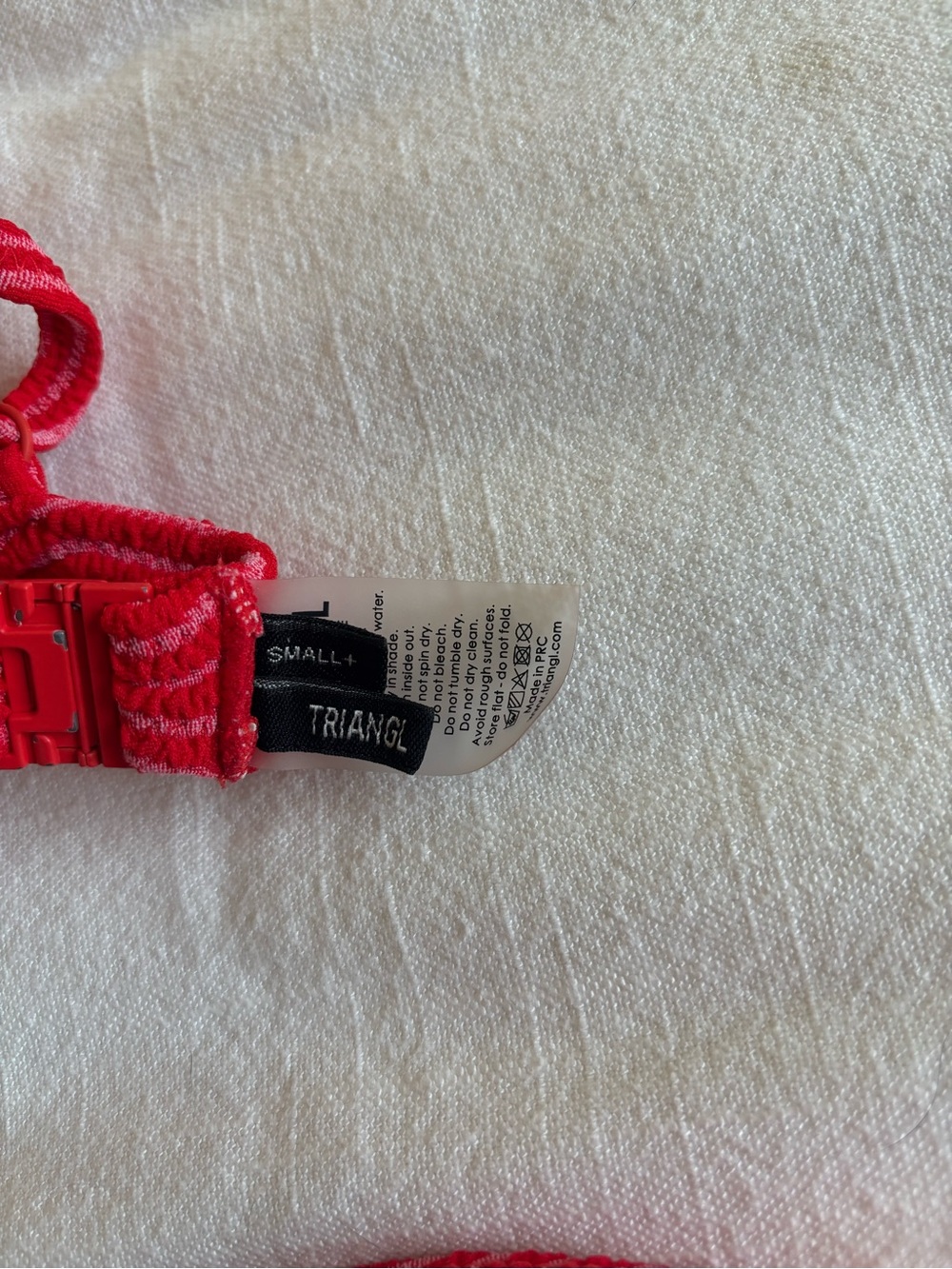 triangl swimwear Red Ribbed Two-Piece Bikini with Striped Detail - Picture 4 of 4